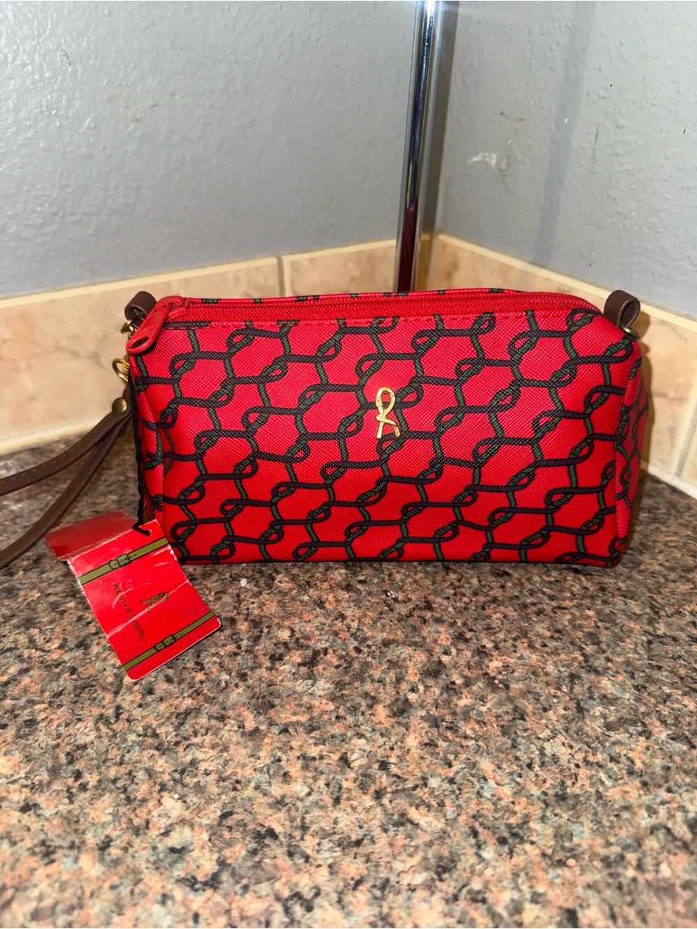Roberta di Camerino VINTAGE Monogram wristlet Pouch NWT & COA